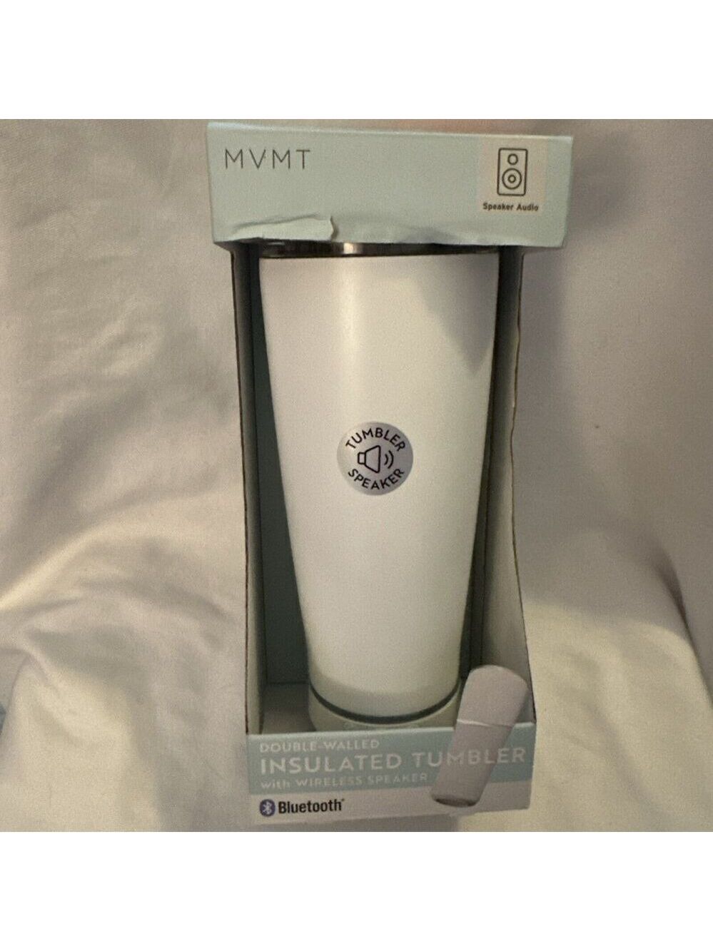 MVMT Insulated Tumbler 16oz with Wireless Bluetooth Speaker Whit Double Wall New